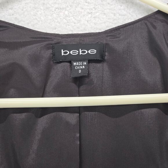 Bebe Corset Midi Dress Womens 0 Bustier Tweed Career Wool Leather Cottage Y2K - Picture 4 of 12